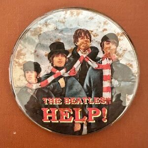 Vintage The Beatles “HELP!” Pinback Button | 1960s Fab Four Memorabilia
